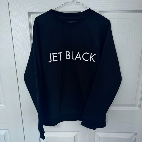 BRUNETTE THE LABEL "Jet Black" Classic Crew Neck Sweatshirt | Black M/L - Picture 3 of 5